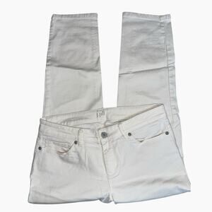 J.Jill Pale Ecru Cotton Twill Slim Ankle Pant size 6